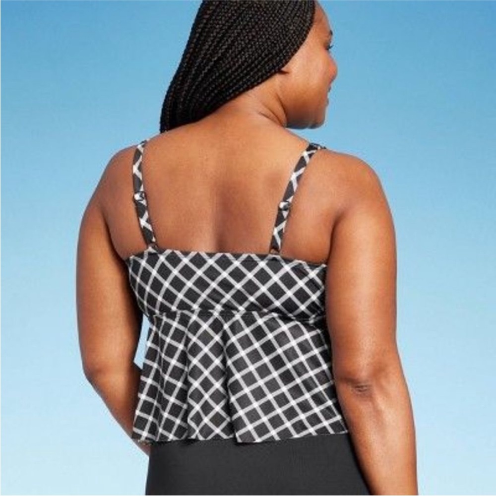 Kona Sol Black and White Bustier Peplum tankini - Picture 9 of 9